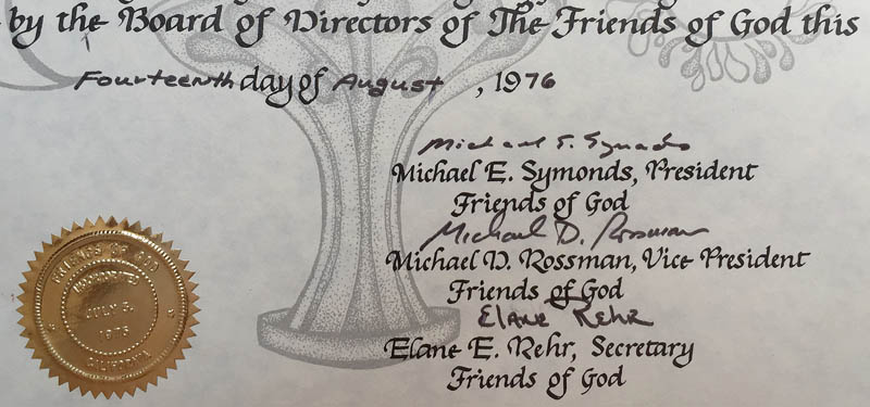 &nbsp;[[ Friends of God official signatures 1976 ]]&nbsp;